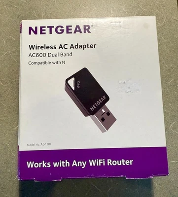 NETGEAR AC600 Dual Band Wireless AC Adapter Model Number A6100 Open Box - Image 1 of 4
