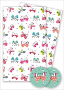 Beautiful Butterflies Gift Wrap Pack - 2 Sheets & 2 Tags - Picture 1 of 4