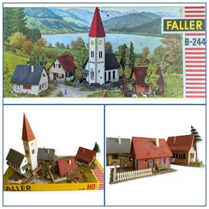 Faller B-244 Kirche & 3 Häuser 60er / H0 1:87 / Epoche III/IV / OVP - Bild 1 von 8