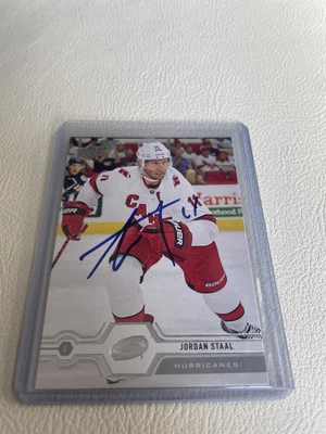 2019-20 UPPER DECK #308 JORDAN STAAL HURRICANES AUTOGRAPHED SIGNED HOCKEY CARD - Image 1 of 2
