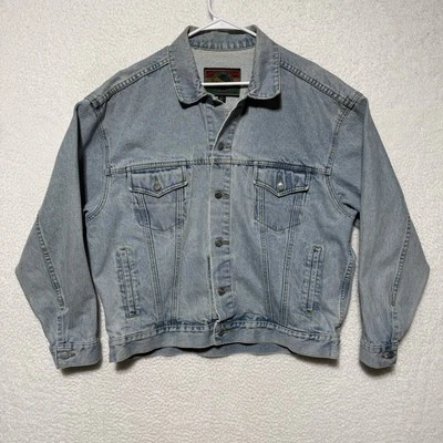 Men's 90s Vintage STRUCTURE Denim Jean Jacket Coat Size L Punk Grunge - Image 1 of 4