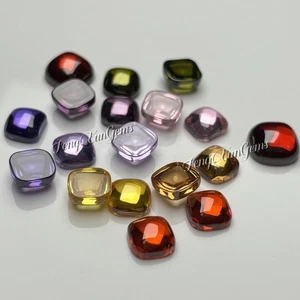 Cushion shape Cabochon Flat Back Zircon Multicolor Loose Diamond cz For Ring DIY - Picture 1 of 30