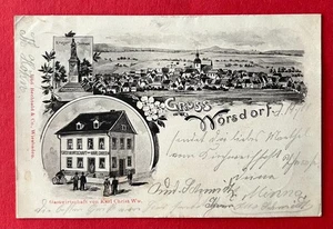 AK WÖRSDORF bei Idstein 1902 Gastwirtschaft und Ortsansicht ( 163431 - Bild 1 von 2