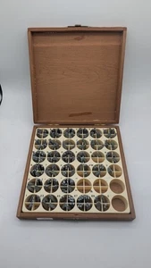 Kingsley Machine Co Juego de fuentes tipo carta lámina caliente CAJA DE MADERA VINTAGE LEER - Imagen 1 de 16