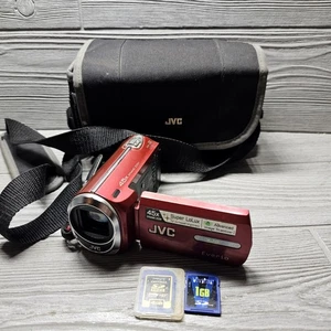 JVC Everio G Series 45X Zoom Camcorder. 80GB Hard Disk GZ-MG750 -RED Complete - Picture 1 of 12