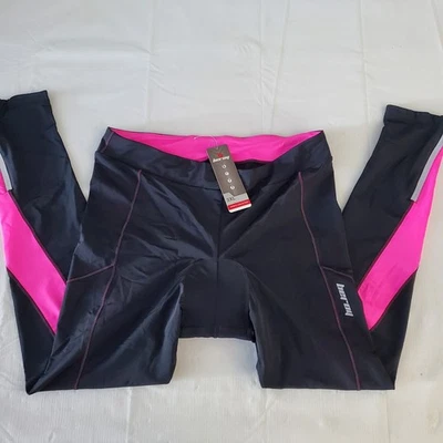 Calça legging feminina BEROY 3XL acolchoada ciclismo preta/rosa náilon/elastano - Imagem 1 de 4
