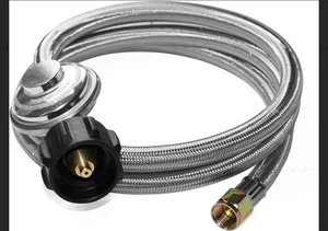 QCC-3/8 5-FT Universal Niederdruck Propanregler mit Edelstahlschlauch - Bild 1 von 3