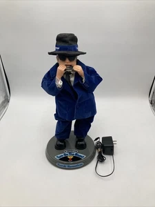 Vintage Gemmy Suzuki Mundharmonikas Blues Man Samtanzug animierte Figur Beschreibung lesen - Bild 1 von 19