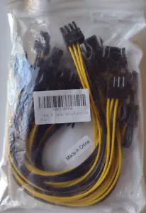 6 Pack PCI-E 6 pin to Dual Power Cable 12.5 inch B09PL6BFGK - Picture 1 of 5
