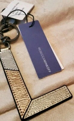 Rebecca Minkoff Initial “L” Key Fob Leather  Multi Color Silver and Bronze!!! - Image 1 of 4