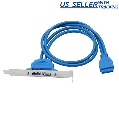 USB 3.0 Back Panel Expansion Bracket to 20-Pin Header Cable (2-Port) - Image 1 of 3
