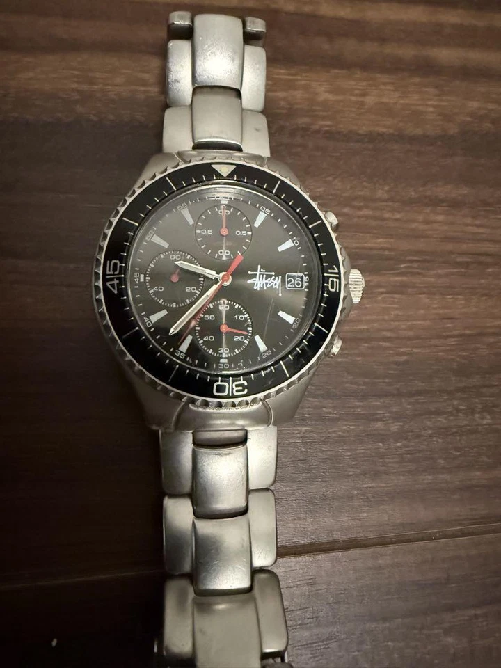 Хронограф STUSSY TOURMASTER ограниченный выпуск нержавеющая сталь серебристый черный - Изображение 1 из 4