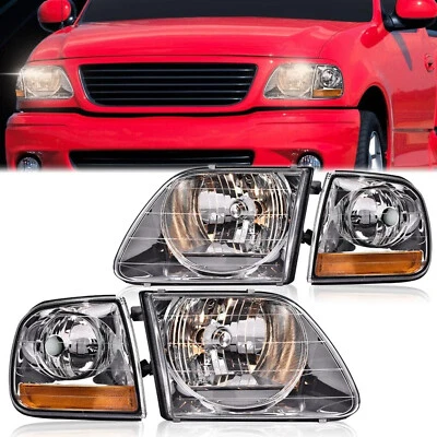 Faros con luces de esquina izquierda+derecha aptos para Ford F150 Expedition 1997 1998-2004 4 piezas Foto 1 de 4