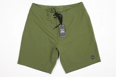 Rusty Men's Board Shorts Base Fixed Waist Size 30 x 8" Olive Green - Image 1 of 4