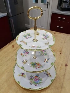 Herend QUEEN VICTORIA three tier cake stand - Picture 1 of 2