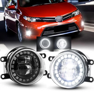 Pair LED Fog Lights DRL Assembly For Toyota Corolla Camry Highlander Prius Yaris - Picture 1 of 11