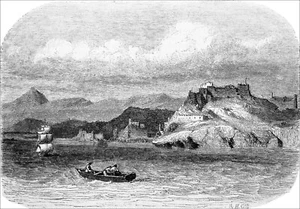 CUBA - ENTRÉE du PORT de SANTIAGO en 1847 - Gravure du 19e siècle - Picture 1 of 2