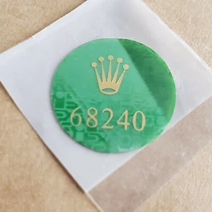 Rolex 68240 Oyster Perpetual Datejust Watch Green Case Back Hologram Sticker - Picture 1 of 5