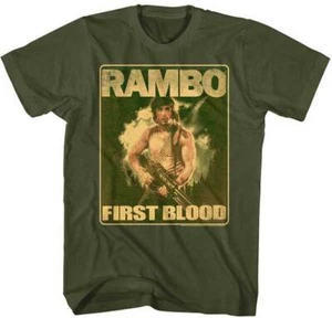 Rambo First Blood Movie Picture Logo Men's T Shirt 80's Movie Merch  - Picture 1 of 3