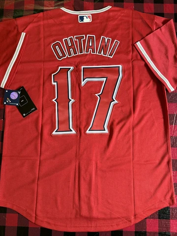 MLB Los Angeles Angels #17 Shohei Ohtani Red stitched Baseball Jersey Men’s S 36 Cover