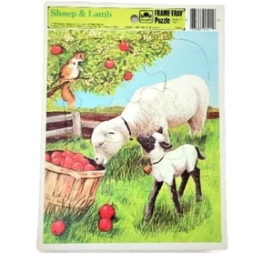 Vintage 1983 Sheep & Lamb Frame Tray Puzzle Ages 3-7 - Picture 1 of 9