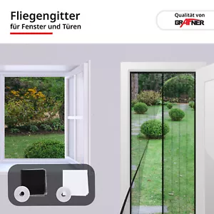 Grafner Insektenschutz Tür Fenster Fliegengitter Fliegenschutz Insekten Vorhang - Bild 1 von 29