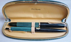 Pelikan Set FH 400NN & KS 455 grüngestreift erstklassiger Zustand + Pelikan Etui - Bild 1 von 7