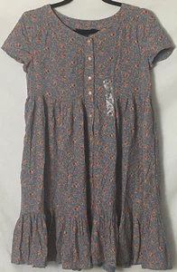 Polo Ralph Lauren Girl Dress 16 Button Front Blue Pink Flowers S/S Pockets NWT - Picture 1 of 8