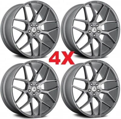 22 ASANTI TITANIUM BRUSHED WHEELS RIMS FITS Q5 Q3 Q7 银色灰色灰色 — 第 1/4 张图片