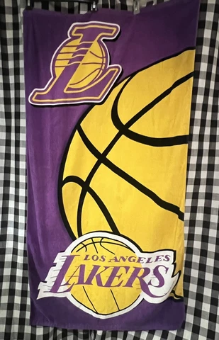 NBA Los Angeles Lakers LA Velour Beach Towel 28x58 Sports Basketball Sunny Days Cover