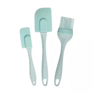 3pc Silicone Brush Spatula Set Non Stick Kitchen Utensil Basting BBQ Brush Cake - Picture 1 of 5