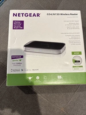 Netgear G54/N150 Wireless N Router Model WNR1000 v3 150 Mbps 4-Port 10/100 WiFi - Image 1 of 3
