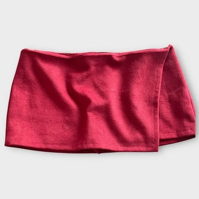 Minifalda envolvente de mezcla de lana roja Abercrombie & Fitch XXL Y2K para mujer fiesta club Foto 1 de 4