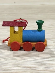 Vintage West Germany Wooden Train Ornament By Holzkunst Christian Ulbricht - Picture 1 of 6