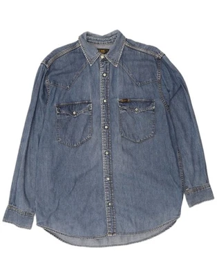 LEE Mens Denim Shirt Medium Blue Cotton CP08 - Image 1 of 4