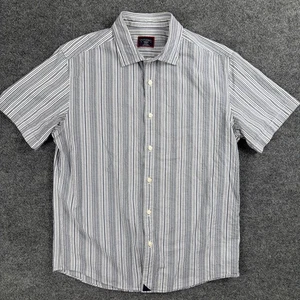 Camisa UNTUCKit Caleb Para Hombre Mediana Ajustada Manga Corta Rayas Con Botones - Imagen 1 de 7