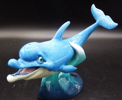 Robert Wyland Retirado Spouty And Friends Ocean Dolphin Firmado 4" Escultura ¡EXCELENTE! Foto 1 de 4