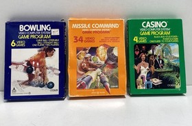 Atari 2600 Bundle: Missile Command, Bowling & Casino (CIB)