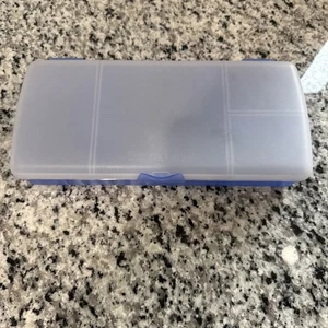 Tupperware 4195A-3 Hinged Storage Container, Blue with Clear Seal - Picture 1 of 6
