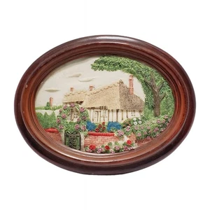 3D Raised Relief Wall Art Tudor Cottage Garden 7.5x6"  - Picture 1 of 6