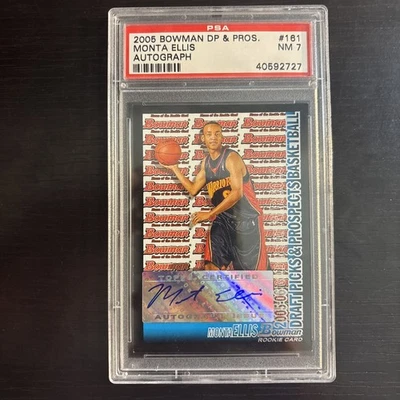 2005-06 Bowman Draft Picks & Prospects Rc Autograph Monta Ellis-PSA NM 7 - Image 1 of 2