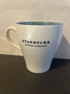 2007 Starbucks Coffee Company Becher Tasse weiß hellblau 13 Unzen Glockenform - Bild 1 von 15