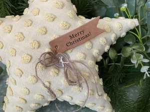 Großer Stern Vintage Chenille Weihnachten Landhaus Küste - Bild 1 von 4
