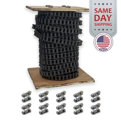 #35 Roller Chain x 100 feet + 10 Connecting Links + Same Day Expedited Shipping - Image 1 of 4