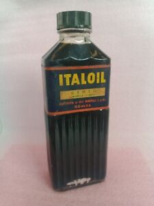 bottiglia olio vintage Agip Italoil Romsa denso garage auto epoca oil