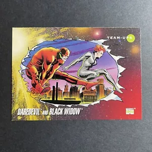 1992 Impel Marvel Universe Trading Card #93 DAREDEVIL E VEDOVA NERA - Foto 1 di 2