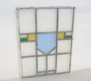 Antique Stained Glass Window Panel Vintage Old Leaded Art Deco 15"x19.5" - Picture 1 of 13