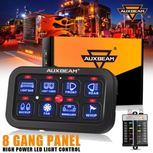 AUXBEAM 8 Gang Switch Panel Multifunction On/Off Circuit Control Relay System - Picture 1 of 12