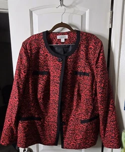 Chaqueta Mujer Danillo Grande Iglesia Quemada Roja y Negra Talla 22W - Imagen 1 de 6
