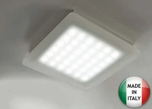 Plafoniera LED QUEEN 18W Metallo Bianco Copertura Acrilico 3000K° - Picture 1 of 1